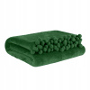 Prikrývka na posteľ - Homla prikrývka polyester 200 x 150 cm odtiene zelenej (Zelená prikrývka Hjo s pompoms 150x200 cm HOML)