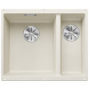 Blanco Subline 340/160-U, silgranitový drez pod pracovnú dosku 555x460x190 mm, drez vľavo, 1,5-komorový, jemná biela, BLA-527162