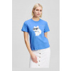 Bavlnené tričko Karl Lagerfeld IKON AQUARELLE A2W17119 modrá S