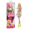 Mattel Barbie Modelka prúžkované šaty s volánmi, HPF73 (mHPF73)