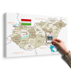 Obraz na korku decentná béžová mapa Maďarska