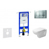 Geberit Duofix - Modul na závesné WC s tlačidlom Sigma30, matný chróm/chróm + Duravit D-Code - WC a doska, Rimless, SoftClose 111.355.00.5 NH7