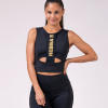 Honey Bunny crop top 822 (black) - NEBBIA Veľkosť: S