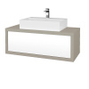 Dreja Umývadlová skriňa STORM SZZ 100 (umývadlo Kube) - M05 Béžová mat / L01 Biela vysoký lesk