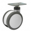 Koliesko otočné z polyamidu s polyuretánovou obručou kĺzne ložisko upínanie na platničke 54x41mm 75mm 60kg P324 PU-K75-DR