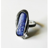 Cínovaný prsteň s liečivým kameňom lapisom lazuli (Handmade cínovaný prsteň s liečivým minerálom lapisom lazuli)