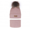Fashionkids Dievčenský set čiapka a nákrčník FLORIDA Farba: Ružová, Veľkosť: 52-54