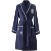 Soft Cotton dámsky krátky župan Marine Lady s kapucňou tmavo modrá