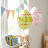 Veľkonočná dekorácia - papierový lampión - vajíčko - zelený, ružový - Ø30 cm