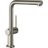 HANSGROHE Talis M54 páková drezová batéria s vyťažiteľným výtokom, 1jet, výška výtoku 265 mm, vzhľad nerezovej ocele, 72808800