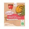BABYBIO Pyré kiwi, mango, kokosové mlieko 4x 90 g 54023