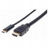 Manhattan kábel USB-C na HDMI, 2 m, čierny (151764)
