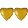 FLEXMETAL Balón fóliový – srdce, zlaté, valentín/svadba, 45 cm, 2 ks 8595596328048