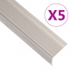 vidaXL Schodové lišty v tvare L 5 ks hliník 100 cm champagne - Srieborná - 248622-263994