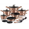 Berlingerhaus Sada nádobí s mramorovým povrchem 15 ks Rosegold Metallic Line BH-1224