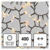 Vianočné osvetlenie EMOS 400 LED reťaz - ježko, 8 m, vonkajšia aj vnútorná, teplá biela, časovač (D4BW02)