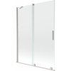 Mexen Velar, 2-krídlová posuvná vaňová zástena 130 x 150 cm, 8mm číre sklo, brúsená oceľ, 896-130-000-01-97