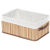 Bambusový úložný košík Compactor Bamboo, prírodný bambus-len, 32 x 25 x v15 cm (RAN5215)