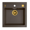 Alveus FORMIC 20 kuchynský granitový drez so sifónom spodná montáž Chocolate+prepad bronz 1103764ST+bronz