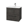 Dreja Umývadlová skrinka GIO SZZ2 60 - D16 Tmavý betón / Úchytka T06 / D16 Tmavý betón