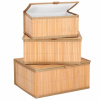 Springos Bambusový úložný box BAMBOO sada 3 ks