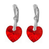 Náušnice Swarovski elements srdce 14,4x14 mm červené SIAM