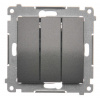 Kontakt Simon Tlačidlo trojité 3x1/0 10AX Simon54 PREMIUM/NATURE BS antracit DP31.01/48