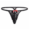 Lace Men Mini Panties Black pánske čipkované tangá XL