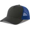 Atlantis Headwear Kšiltovka Rapper Cotton-S, 5 panelová, Trucker COT330260am099-dark grey/r UNI Šedá tmavá/modrá královská