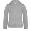 Detská mikina B&C Hooded Full Zip - sivá, 5-6 rokov