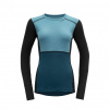Dámske outdoorové tričko Devold Lauparen Merino 190 Shirt Woman Moon/Ink/Flood XL
