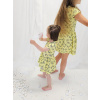Dievčenské šaty bavlnené BUTTERRFLY s krátkym rukávom - 116 - Žltá