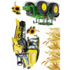 CUKROWY TLAČ Jedlý obrázok na tortu ROLNIK TRAKTOR KOMBAJN + POSTAVY TEXT 6