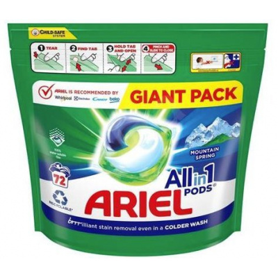 Ariel All-in-1 gélové kapsuly na pranie Mountain Spring 72 ks