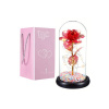 Večná ruža v skle, svietiaca LED, červená