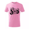 Športová motorka - Tričko detské bavlnené - 122 cm/6 rokov ( Ružová )