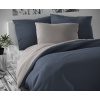 Kvalitex Saténové francúzske predĺžené obliečky LUXURY COLLECTION tmavo sivé / svetlo sivé 1 + 2, 240x220, 70x90cm