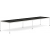 Stôl na kolieskach Base nanolaminát biele nohy 110 x 440 cm čierny