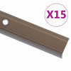 vidaXL Schodové lišty v tvare L 15 ks, hliník 100 cm, hnedé - Hnedá - 248623-263995