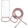 Fixed Pure Neck puzdro s ružovou šnúrkou na krk pre Samsung Galaxy S24+ FIXPUN-1257-PI