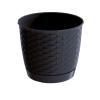 kvetináč 25cm RATOLLA ROUND DRLO250-S433 antracit plastový PROSPERPLAST