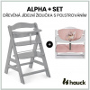 Hauck Alpha+ set 2v1 drevená stolička, grey + poťah Sweety