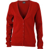 James & Nicholson Cardigan JN 660 s výstřihem do V, dámský COT02066006601-bordeaux S Bordó