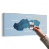 Obraz na korku elegantná mapa Slovenska v modrom