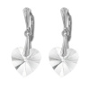 Náušnice Swarovski elements srdce 14,4x14 mm číre CRYSTAL
