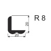Rohová lišta R8 20 x 20 x 2500 mm smrek