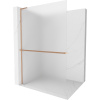 Mexen Kioto+ L, sprchová zástena Walk-In s poličkou a vešiakom 70 x 200 cm, 8mm sklo námraza, medený matný profil, 800-070-123-65-30