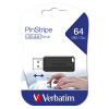 Verbatim USB flash disk, USB 2.0, 64GB, PinStripe, Store N Go, čierny, 49065, USB A, s výsuvným konektorom