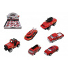 Teddies Auto hasiči kov/plast 7 cm na voľný chod