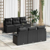zahrada-XL Súprava záhradných pohoviek 7 pcs Čierna 55 x 55 x 37 cm 3354942